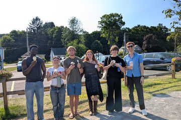Lab members at Dairy Haus during summer research