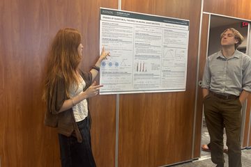 Marta Insolia presenting the D(N) theories poster